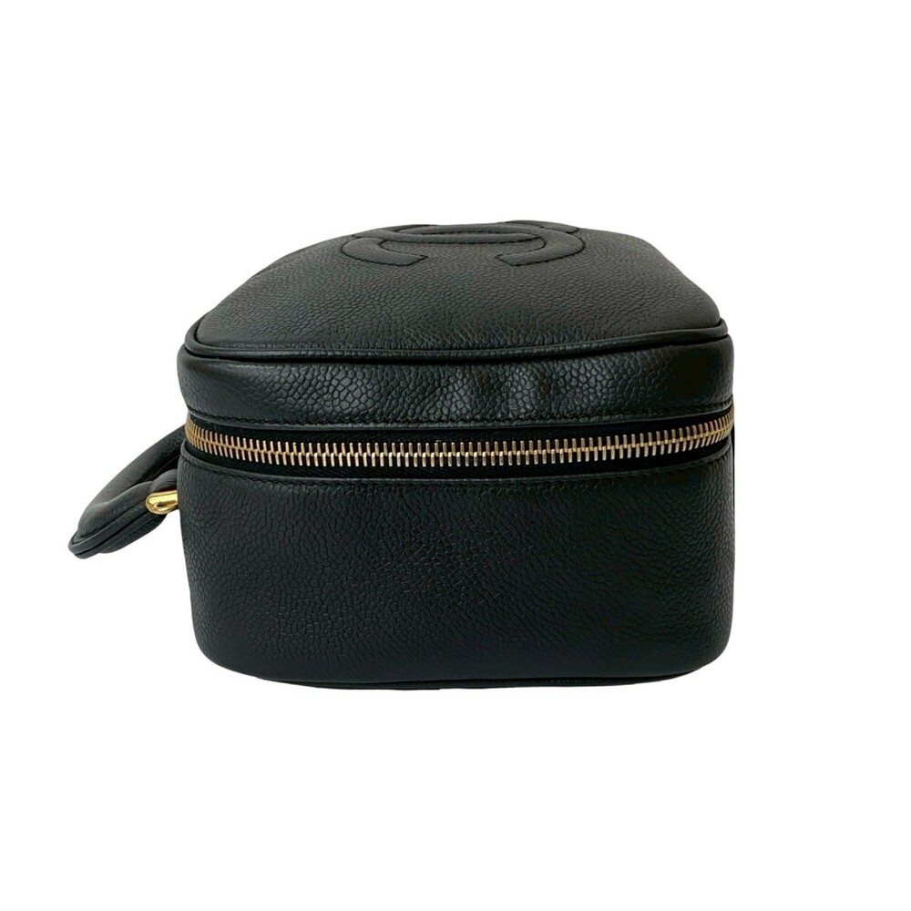 CHANEL Black Caviar Leather Logo Shoulder Bag - Picture 5 of 10
